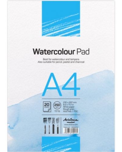Скицник Drasca Watercolour pad - 20 листа, А4 - 1