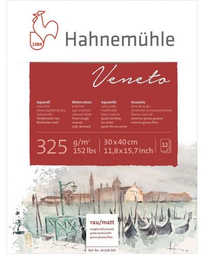 Скицник за акварел Hahnemuhle Veneto - 30 x 40 cm, 12 листа - 1