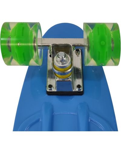Скейтборд Maxima - със светещи колела, 56 х 15 х 10 cm, син - 2