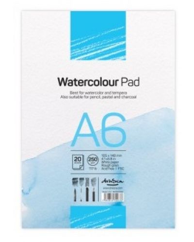 Скицник Drasca - Watercolour pad, 250g, 20 листа, А6 - 1