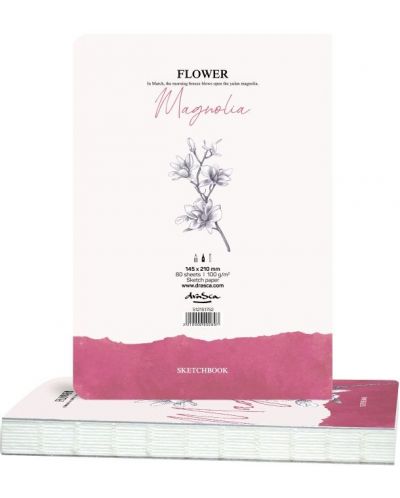 Скицник за рисуване Drasca Flower - Магнолия, 80 листа - 2