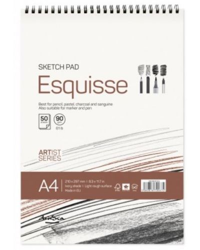 Скицник Drasca - Esquisse sketch pad, 90g, 50 листа, А4 - 1