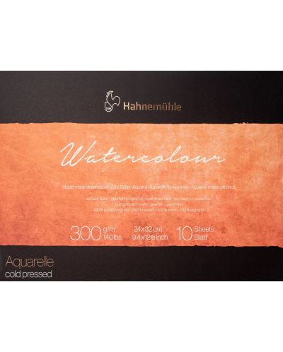 Скицник Hahnemuhle Aquarelle - 24 х 32 cm, студено пресована хартия, 10 листа - 1