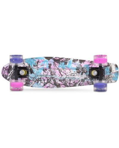 Скейтборд Byox - Graffiti Pink,  с черна основа, 56 cm - 2