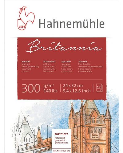 Скицник Hahnemuhle Britania - 24 x 32 cm, горещо пресована хартия, 12 листа - 1