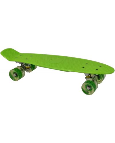 Скейтборд Maxima - със светещи колела, 56 х 15 х 10 cm, зелен - 1
