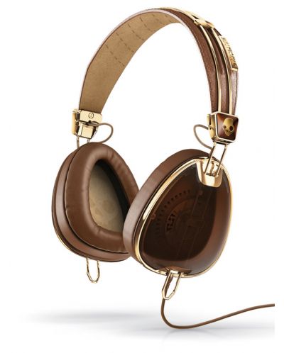 Слушалки Skullcandy - Aviator, кафяви/златисти