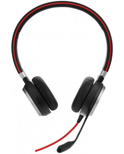 Слушалки с микрофон Jabra - Evolve 40 Stereo, черни/червени - 2