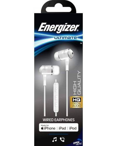 Слушалки с микрофон Energizer - UIL35, бели - 2