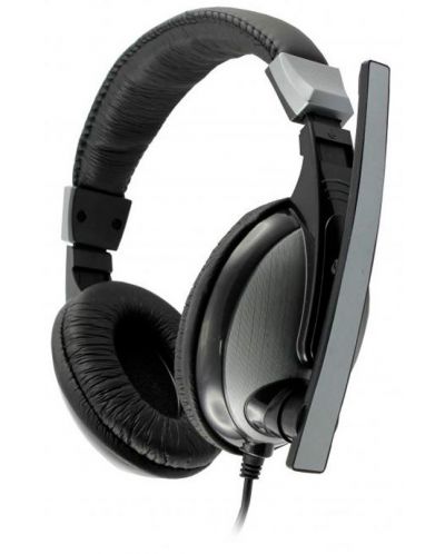 Слушалки с микрофон SBOX - HS-302, черни/сребристи - 1