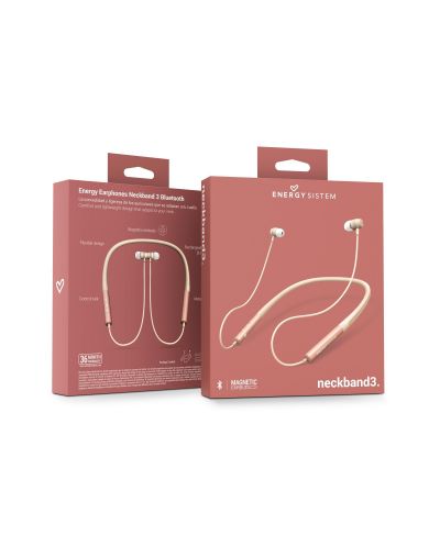 Безжични слушалки Energy Sistem - Earphones Neckband 3, Rose Gold - 6