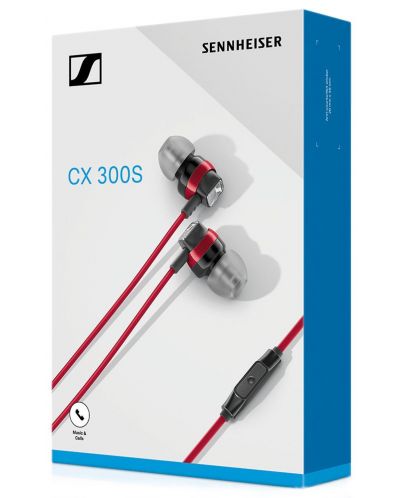 Слушалки с микрофон Sennheiser - CX 300S, червени - 4
