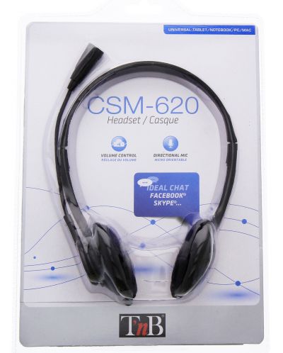 Слушалки с микрофон T'nB - CSM-620, черни - 2