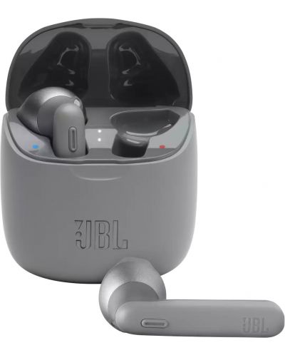 Безжични слушалки с микрофон JBL - T225 TWS, сиви - 1