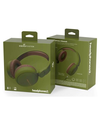 Безжични слушалки с микрофон Energy Sistem - Headphones 2 Bluetooth, зелени - 8
