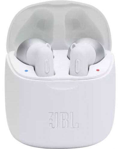 Безжични слушалки с микрофон JBL - T225 TWS, бели - 6