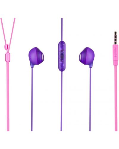 Слушалки с микрофон Philips - SHE2305PP, лилави/розови - 3