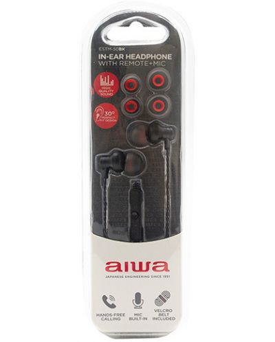 Слушалки с микрофон Aiwa - ESTM-50BK, черни - 3