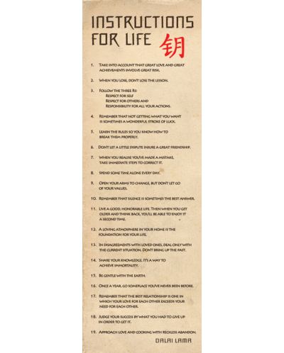 Слим плакат - Instructions for lIfe (Dalai Lama)