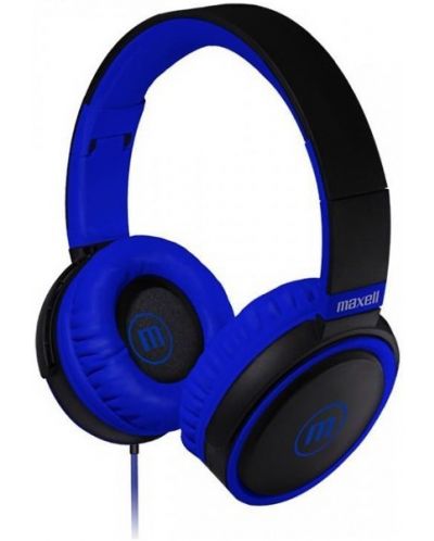 Слушалки с микрофон Maxell - B52, сини/черни - 1
