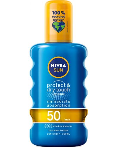 Nivea Sun Слънцезащитен спрей Protect & Dry, SPF50, 200 ml - 1