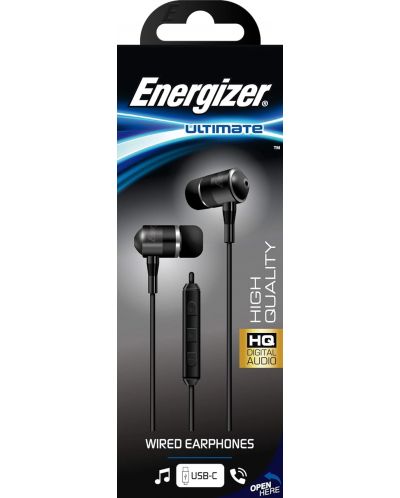 Слушалки с микрофон Energizer - UIC30BK, черни - 2
