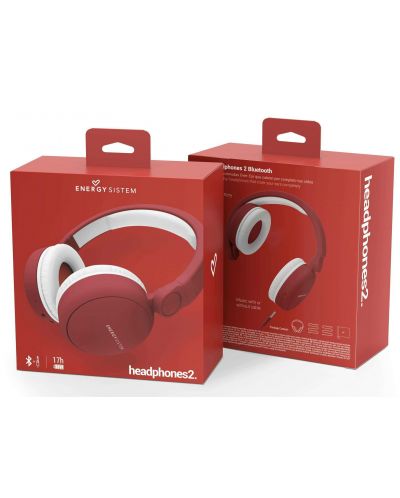Безжични слушалки Energy Sistem - Headphones 2 Bluetooth, Ruby Red - 8