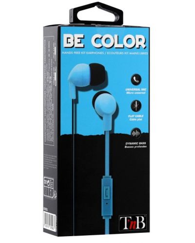 Слушалки с микрофон T'nB - Be color, сини - 3