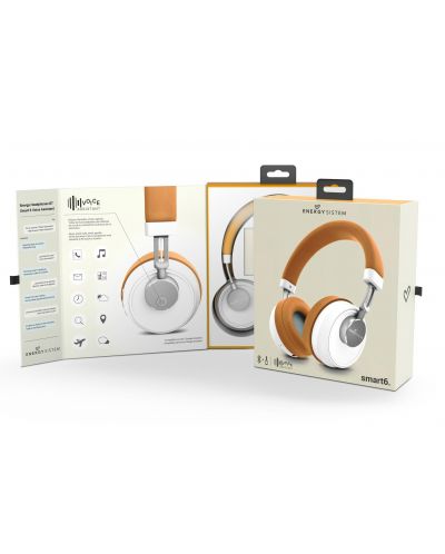 Безжични слушалки с микрофон Energy Sistem - Headphones BT Smart 6, Caramel - 7