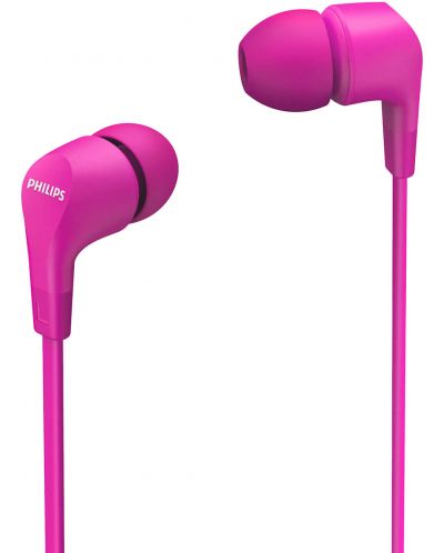 Слушалки с микрофон Philips - TAE1105PK, розови - 1