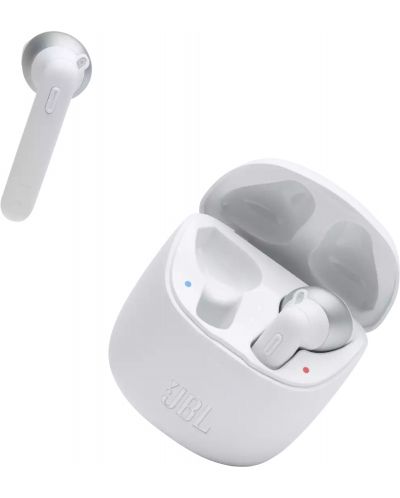 Безжични слушалки с микрофон JBL - T225 TWS, бели - 4