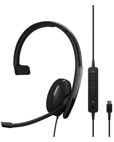 Слушалки с микрофон Sennheiser - EPOS SC 130, USB-C, черни - 1