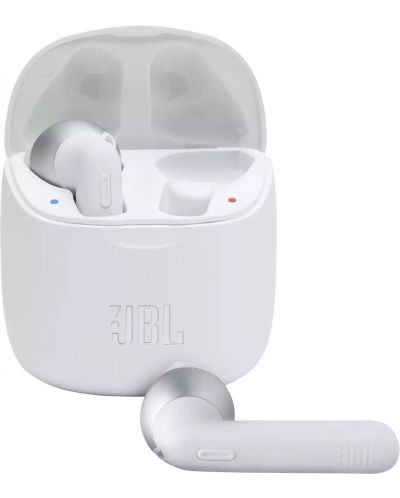 Безжични слушалки с микрофон JBL - T225 TWS, бели - 1