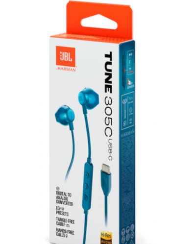 Слушалки с микрофон JBL - Tune 305C USB-C, сини - 7