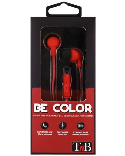 Слушалки с микрофон T'nB - Be color, червени - 4