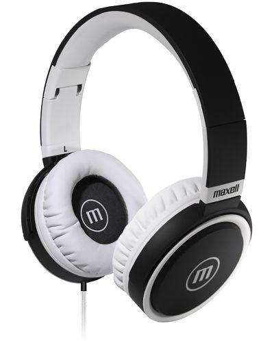 Слушалки с микрофон Maxell - B52, бели/черни - 1