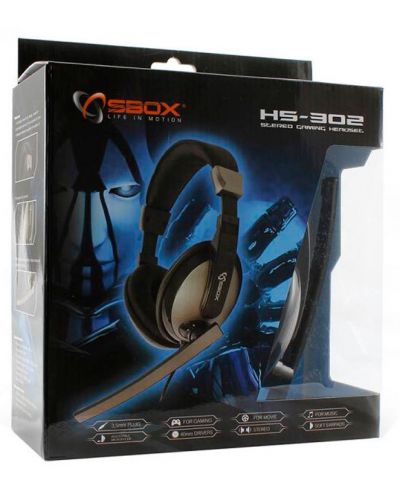 Слушалки с микрофон SBOX - HS-302, черни/сребристи - 5