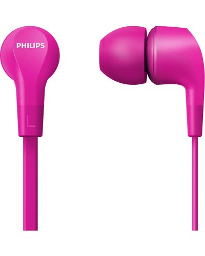 Слушалки с микрофон Philips - TAE1105PK, розови - 2