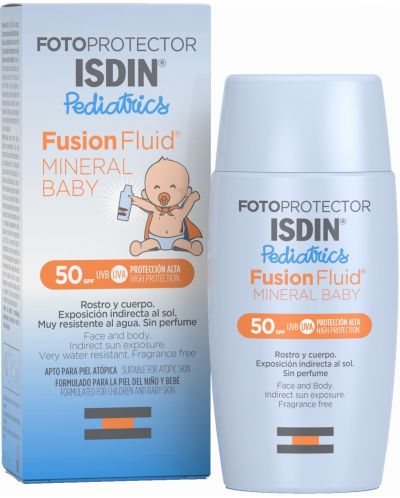 Isdin Fotoprotector Pediatrics Слънцезащитен флуид Mineral Baby, SPF50, 50 ml - 1