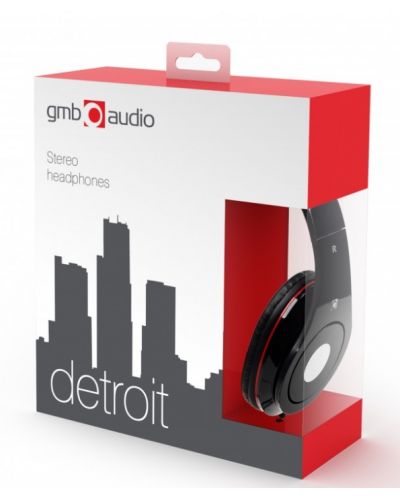 Слушалки с микрофон Gembird - Detroit, черни/червени - 2