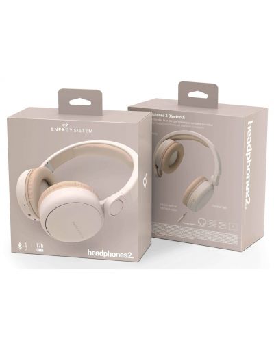 Безжични слушалки с микрофон Energy Sistem - Headphones 2 Bluetooth, бежови - 8