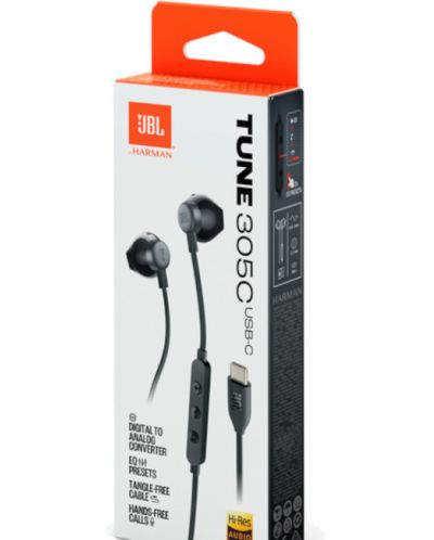 Слушалки с микрофон JBL - Tune 305C USB-C, черни - 7