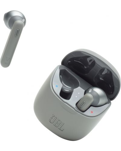 Безжични слушалки с микрофон JBL - T225 TWS, сиви - 4