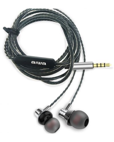 Слушалки с микрофон Aiwa - ESTM-50SL, сребристи - 2