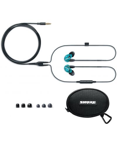 Слушалки с микрофон Shure - SE215 Pro SP, сини - 3