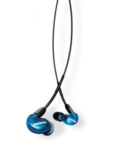 Слушалки с микрофон Shure - SE215 Pro SP, сини - 1