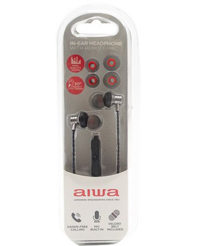 Слушалки с микрофон Aiwa - ESTM-50SL, сребристи - 3