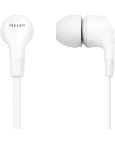 Слушалки с микрофон Philips - TAE1105WT, бели - 2
