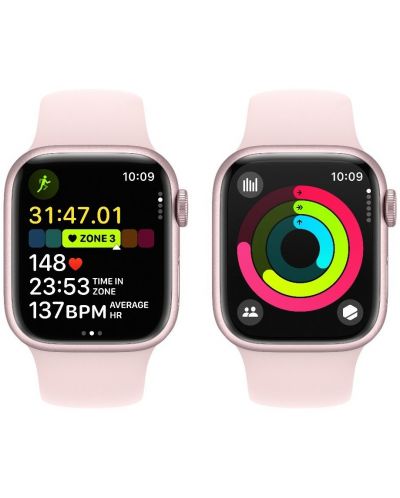 Смарт часовник Apple - Watch S9, 41mm, 1.69'', M/L, Light Pink Sport - 5