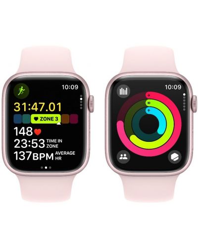Смарт часовник Apple - Watch S9, 45mm, 1.9'', M/L, Light Pink Sport - 5